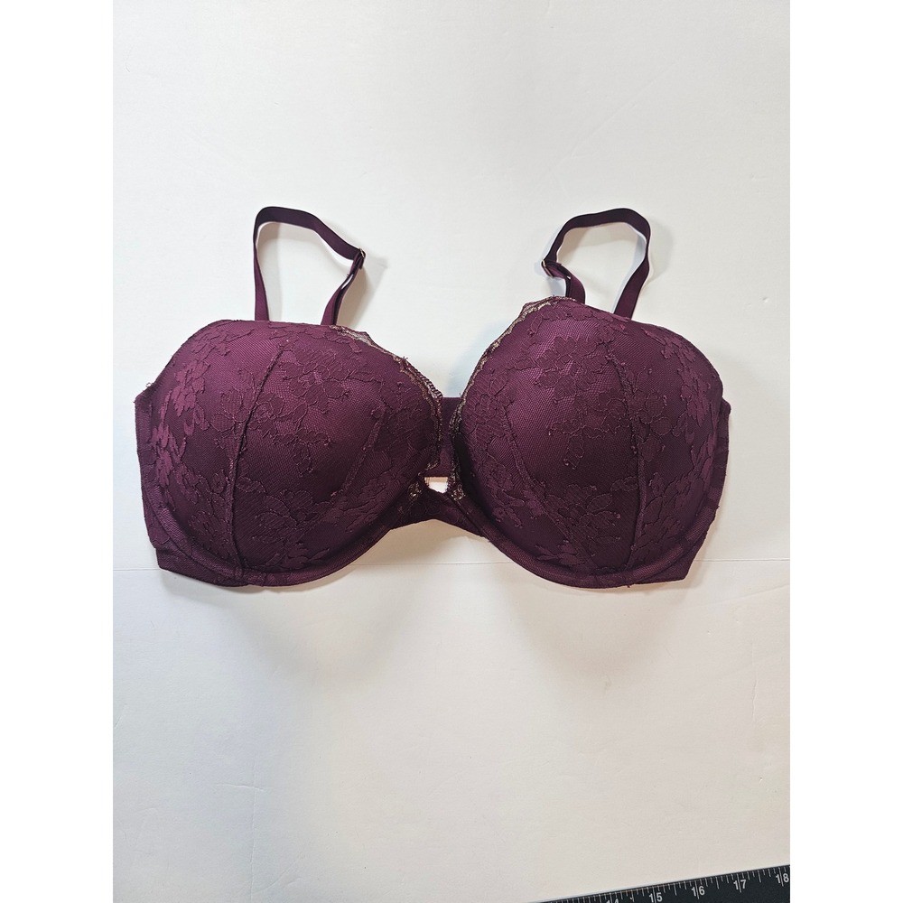 Victoria's Secret Dream Angels Push-Up Bra Women 36DDD Purple Lace Lingerie